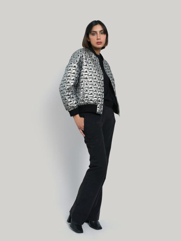 BOMBERS MATELASSÉ ARGENT